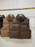 Leather Half Sleeves Puffer Jacket